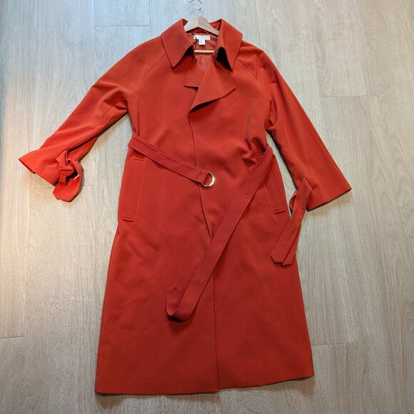 H&M Vibrant Sunset Orange Trench Coat - Picture 2 of 8